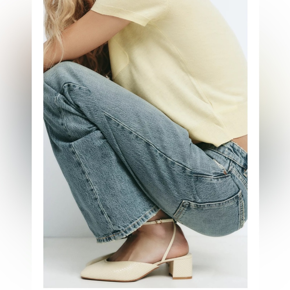 Zara Embossed Slingbacks NWT